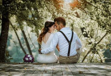 Hochzeitspaar gemeinsam auf der Tanzfläche